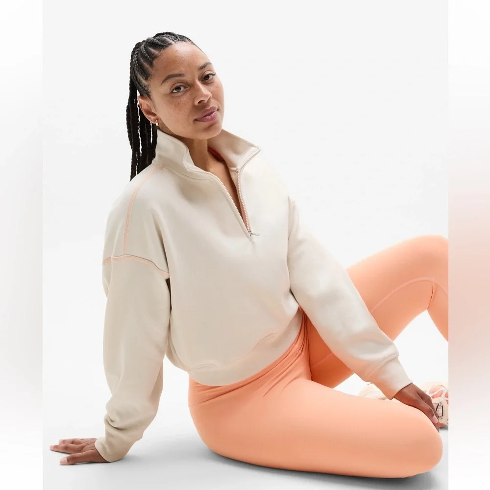Athleta Forever Fleece 1/2 Zip High Hip Sweatshirt - Picture 5 of 10